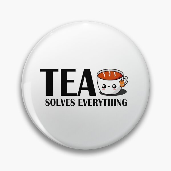 Item preview, Tea Solves Everything || Cute Cartoon Hot Cup of Tea  designed and sold by cookingwithten.