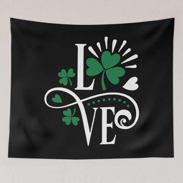 Item preview, St. Patricks Day Love Text with Shamrock and Heart designed and sold by Raeolus.