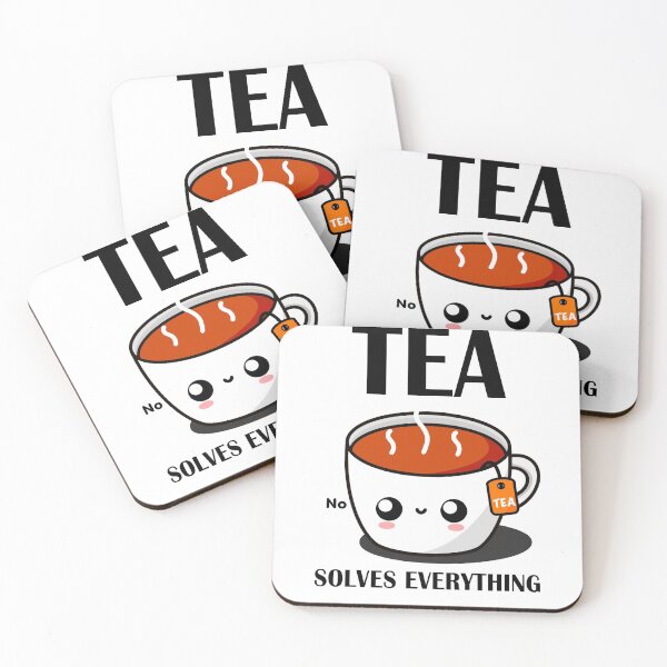 Item preview, Tea Solves Everything || Cute Cartoon Hot Cup of Tea  designed and sold by cookingwithten.