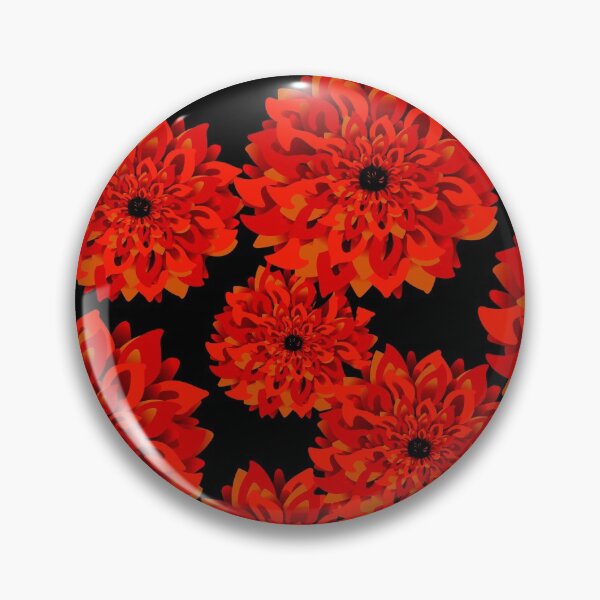 Item preview, Red and Gold Dahlias on Black designed and sold by jeff-jones.