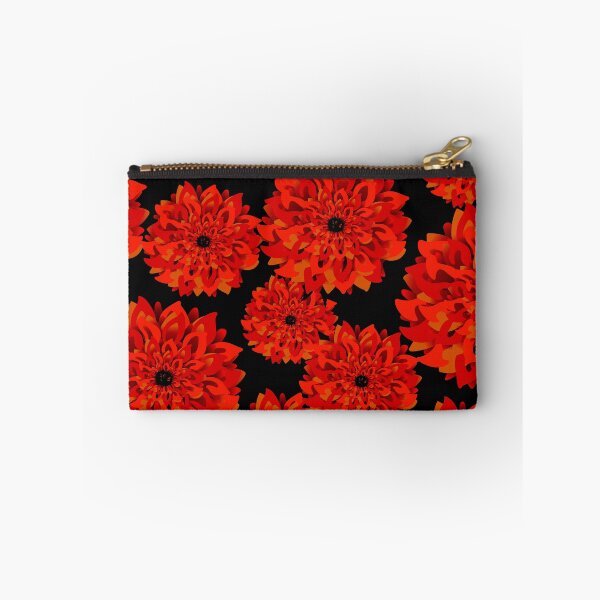 Item preview, Red and Gold Dahlias on Black designed and sold by jeff-jones.