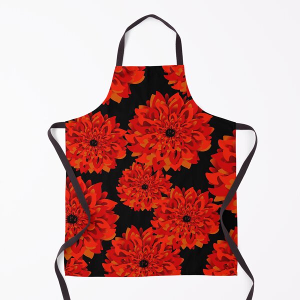 Item preview, Red and Gold Dahlias on Black designed and sold by jeff-jones.