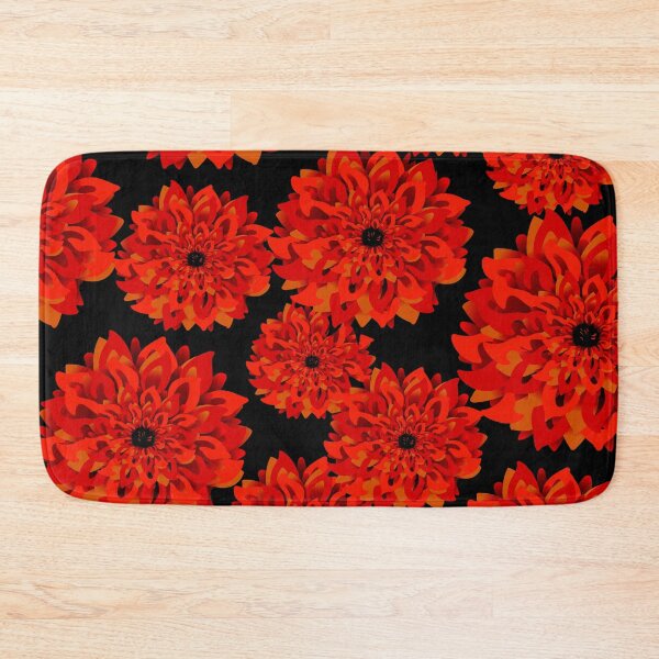 Item preview, Red and Gold Dahlias on Black designed and sold by jeff-jones.