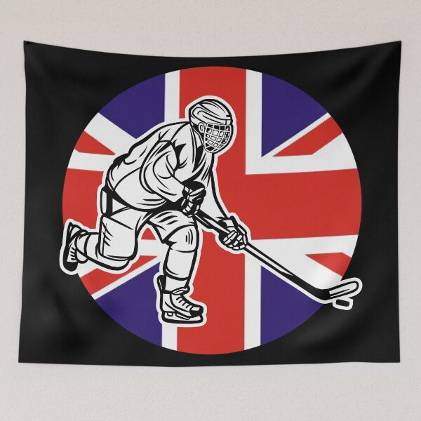 Item preview, Hockey player flag english designed and sold by Astralia.