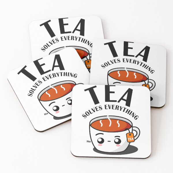 Item preview, Tea Solves Everything || Cute Cartoon Hot Cup of Tea  designed and sold by cookingwithten.