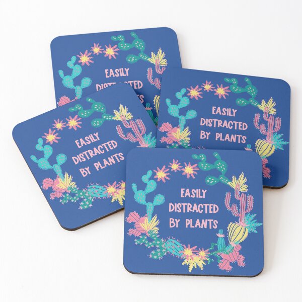 Item preview, Easily Distracted by Plants in blue and neon colors designed and sold by neopop.
