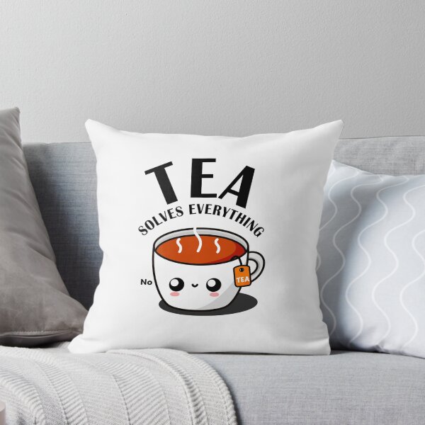 Item preview, Tea Solves Everything || Cute Cartoon Hot Cup of Tea  designed and sold by cookingwithten.