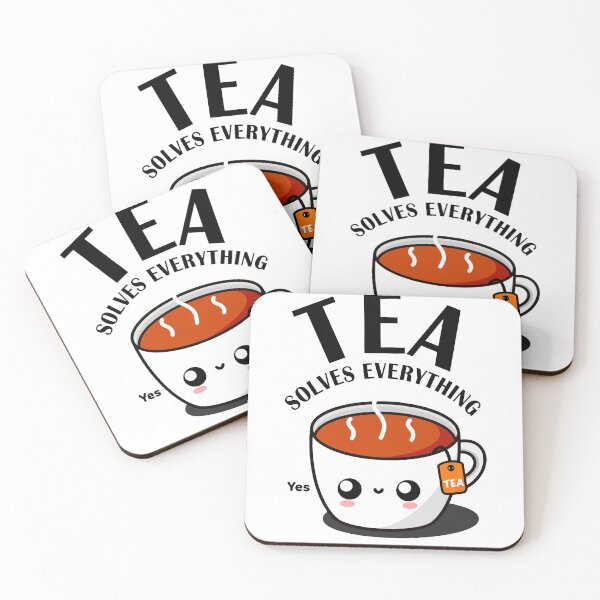 Item preview, Tea Solves Everything || Cute Cartoon Hot Cup of Tea  designed and sold by cookingwithten.