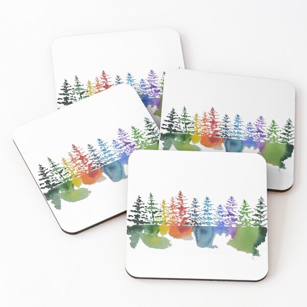 Item preview, Watercolor Multi-Color Evergreens designed and sold by TripleMoonCrafts.