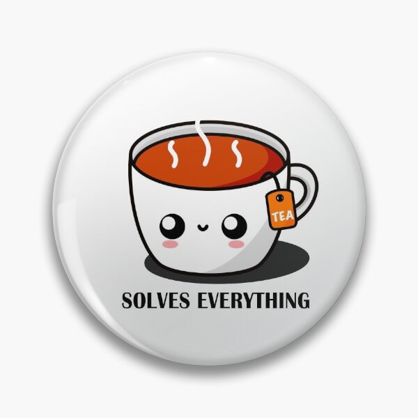 Item preview, Tea Solves Everything || Cute Cartoon Hot Cup of Tea  designed and sold by cookingwithten.