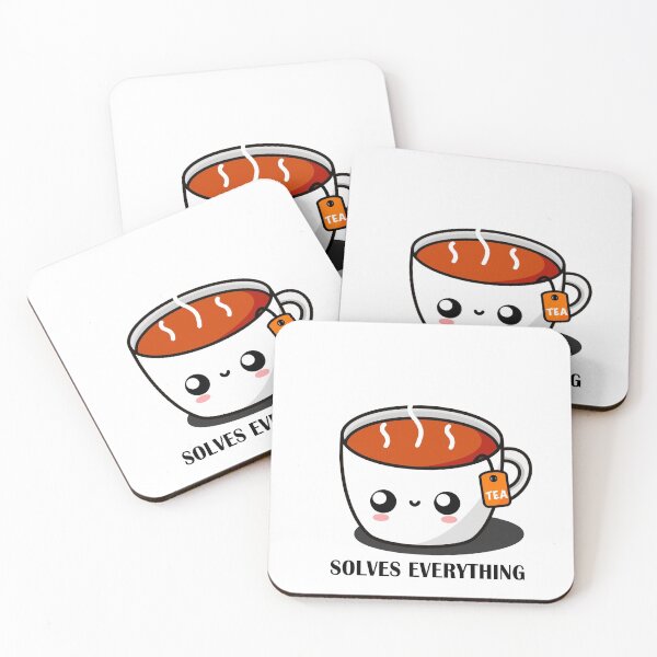 Item preview, Tea Solves Everything || Cute Cartoon Hot Cup of Tea  designed and sold by cookingwithten.
