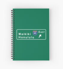 Waikiki-Honolulu, HI Road Sign, USA Spiral Notebook
