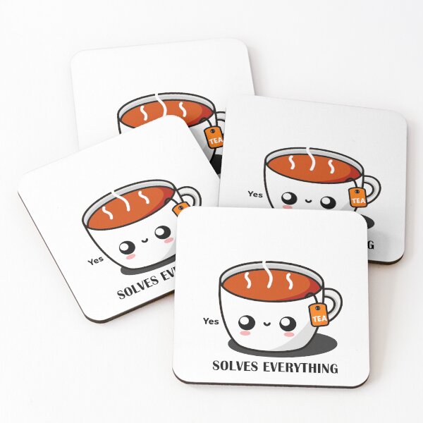 Item preview, Tea Solves Everything || Cute Cartoon Hot Cup of Tea  designed and sold by cookingwithten.