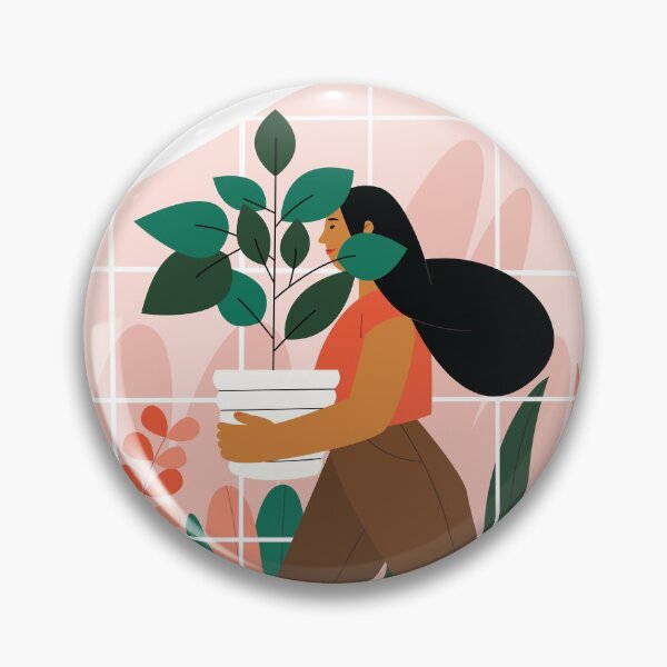 Item preview, Beautiful Girl with a Plant in a Pot. Minimalistic Greenhouse designed and sold by hallotoia.