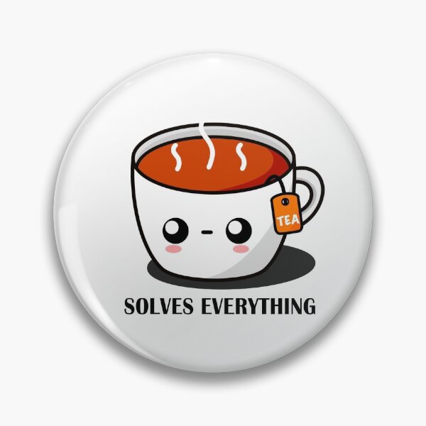 Item preview, Tea Solves Everything || Cute Cartoon Hot Cup of Tea  designed and sold by cookingwithten.