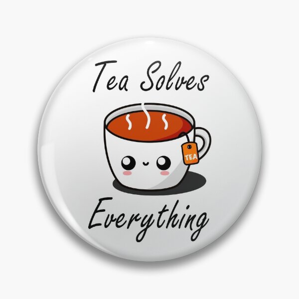 Item preview, Tea Solves Everything || Cute Cartoon Hot Cup of Tea  designed and sold by cookingwithten.
