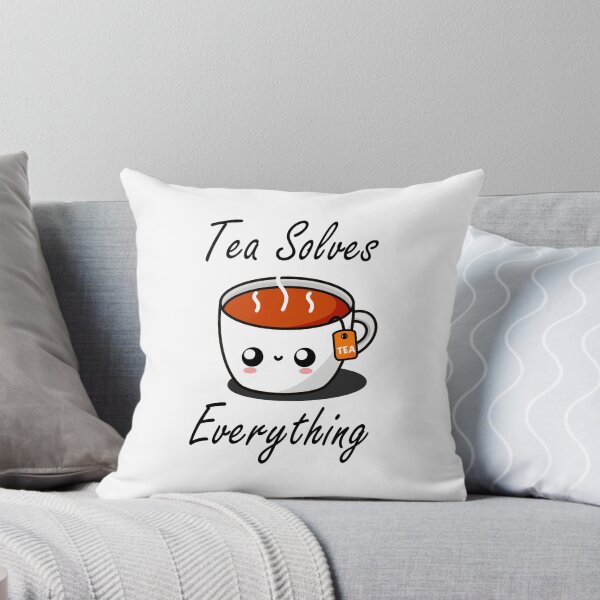 Item preview, Tea Solves Everything || Cute Cartoon Hot Cup of Tea  designed and sold by cookingwithten.