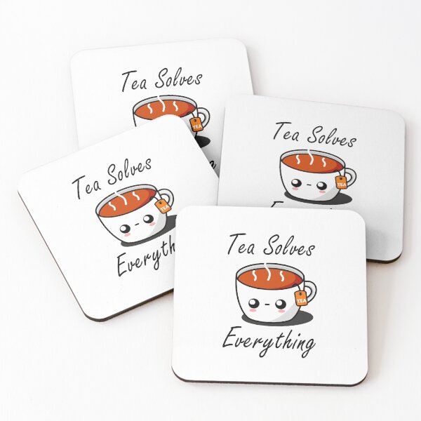 Item preview, Tea Solves Everything || Cute Cartoon Hot Cup of Tea  designed and sold by cookingwithten.