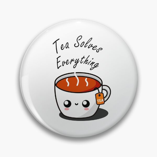 Item preview, Tea Solves Everything || Cute Cartoon Hot Cup of Tea  designed and sold by cookingwithten.