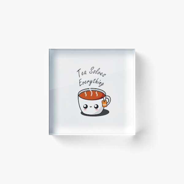Item preview, Tea Solves Everything || Cute Cartoon Hot Cup of Tea  designed and sold by cookingwithten.
