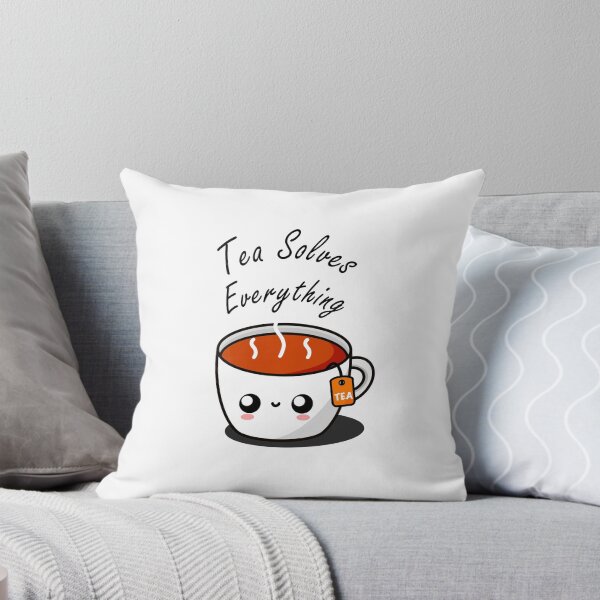 Item preview, Tea Solves Everything || Cute Cartoon Hot Cup of Tea  designed and sold by cookingwithten.