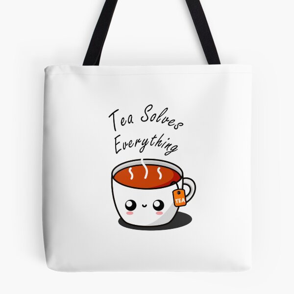 Item preview, Tea Solves Everything || Cute Cartoon Hot Cup of Tea  designed and sold by cookingwithten.