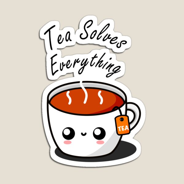 Item preview, Tea Solves Everything || Cute Cartoon Hot Cup of Tea  designed and sold by cookingwithten.