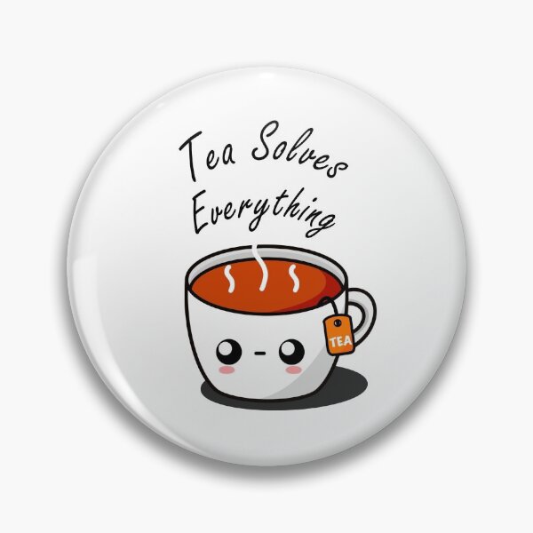 Item preview, Tea Solves Everything || Cute Cartoon Hot Cup of Tea  designed and sold by cookingwithten.