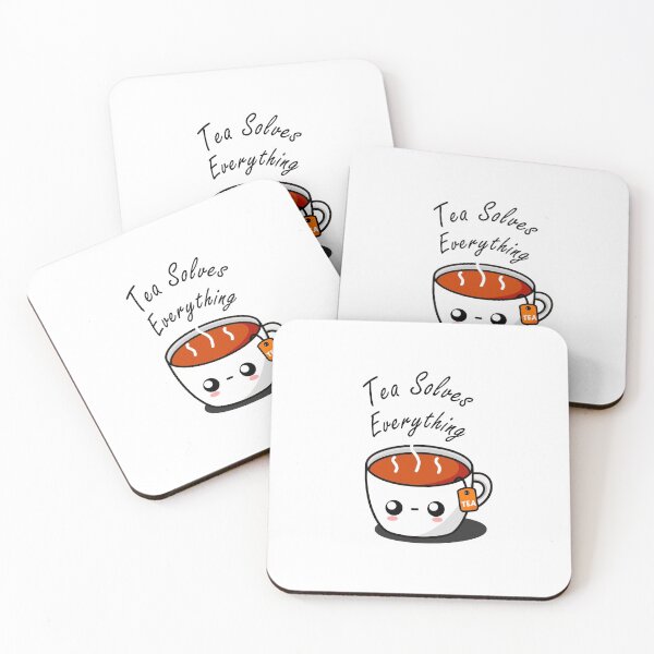 Item preview, Tea Solves Everything || Cute Cartoon Hot Cup of Tea  designed and sold by cookingwithten.