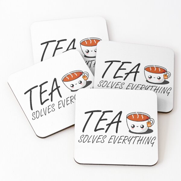 Item preview, Tea Solves Everything || Cute Cartoon Hot Cup of Tea  designed and sold by cookingwithten.