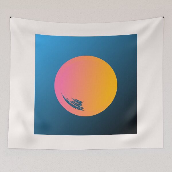 Item preview, Pink To Orange Circle Blue Background designed and sold by dino8.