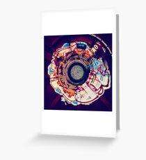 Stereographic Train Graffiti Greeting Card