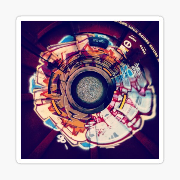Stereographic Train Graffiti Sticker