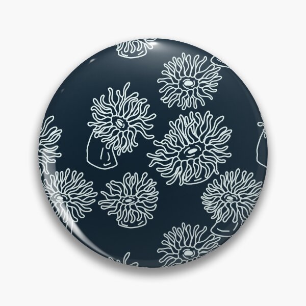 Item preview, Sea Anemones Pattern Dark blue and white designed and sold by Squiddllr.