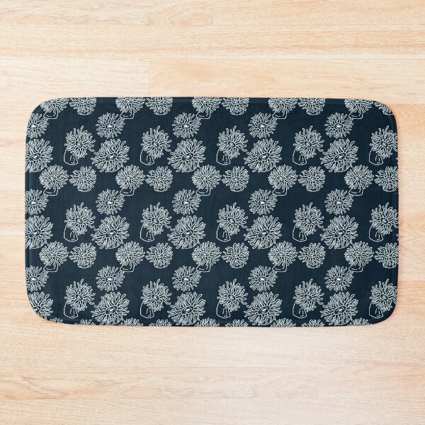 Item preview, Sea Anemones Pattern Dark blue and white designed and sold by Squiddllr.
