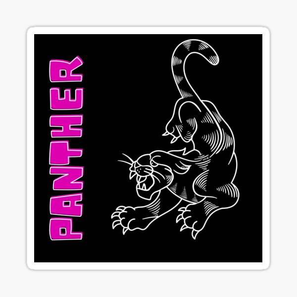 Pink Panther (white background) Sticker by MentaLee