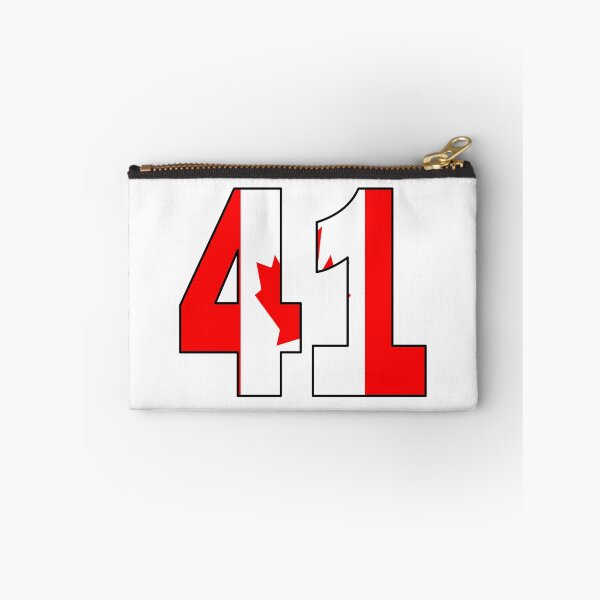 Item preview, Number 41 with Canadian flag on the background designed and sold by AllShirts21.