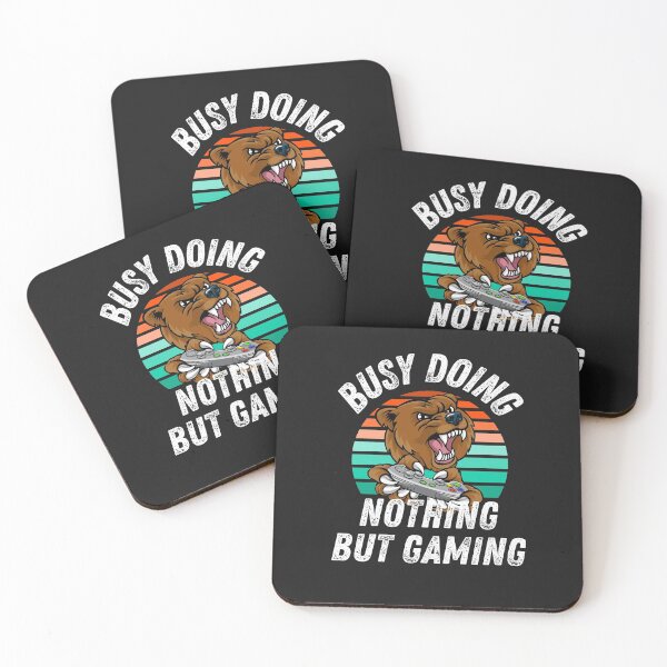 Item preview, Busy Doing Nothing but Gaming Funny Bear Gamer Novelty Gift designed and sold by Marathon-Runner.