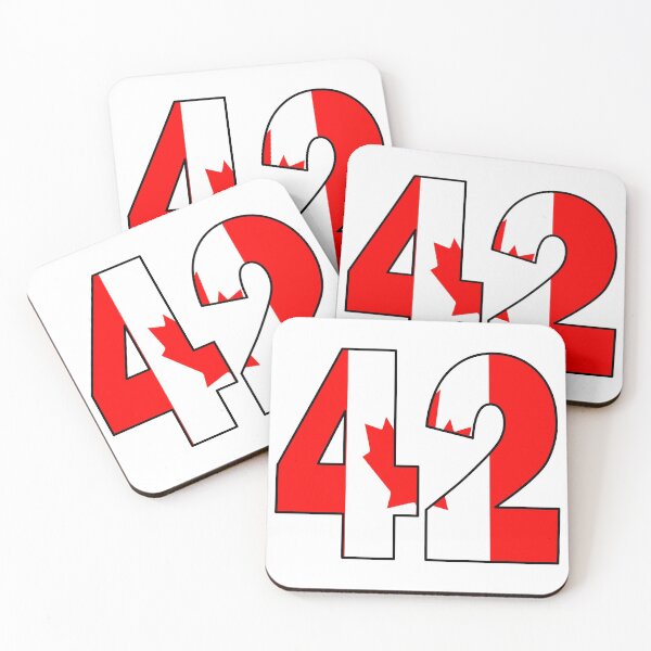 Item preview, Number 42 with Canadian flag on the background designed and sold by AllShirts21.