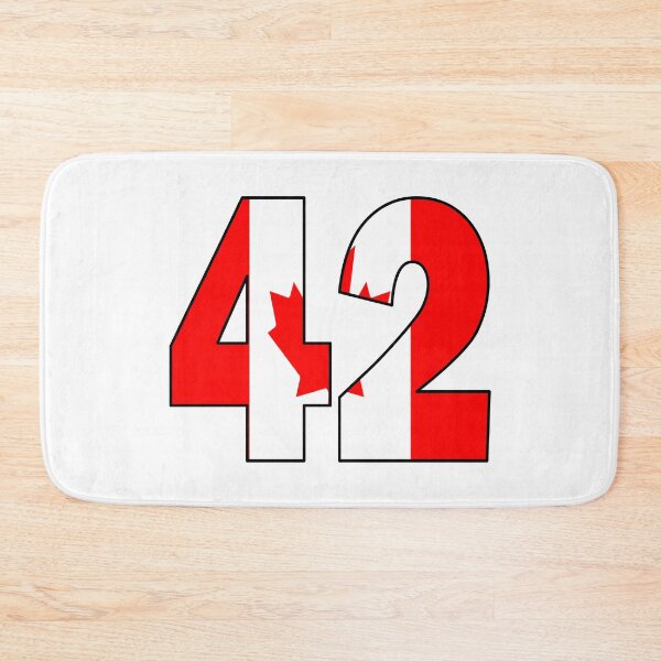 Item preview, Number 42 with Canadian flag on the background designed and sold by AllShirts21.
