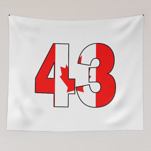 Item preview, Number 43 with Canadian flag on the background designed and sold by AllShirts21.