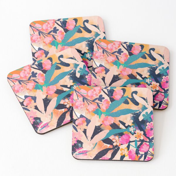 Item preview, Pink and orange florals designed and sold by Urvashi Patel.