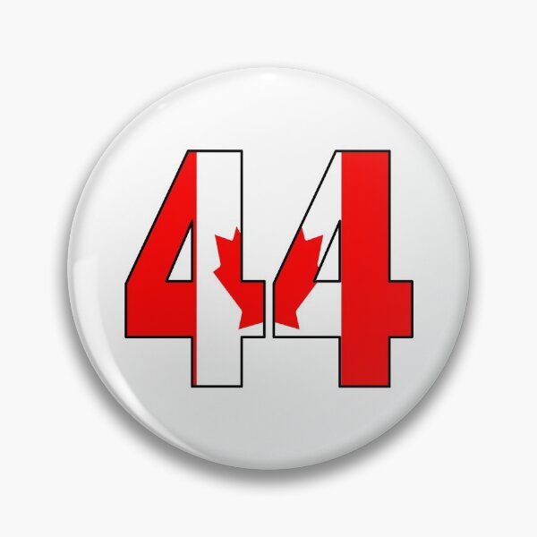 Artikelvorschau, Nummer 44 mit kanadischer Flagge im Hintergrund entworfen und verkauft von AllShirts21.