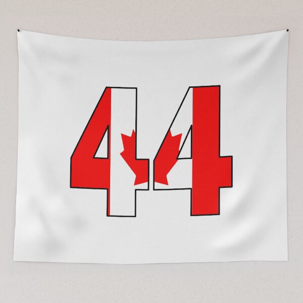 Item preview, Number 44 with Canadian flag on the background designed and sold by AllShirts21.