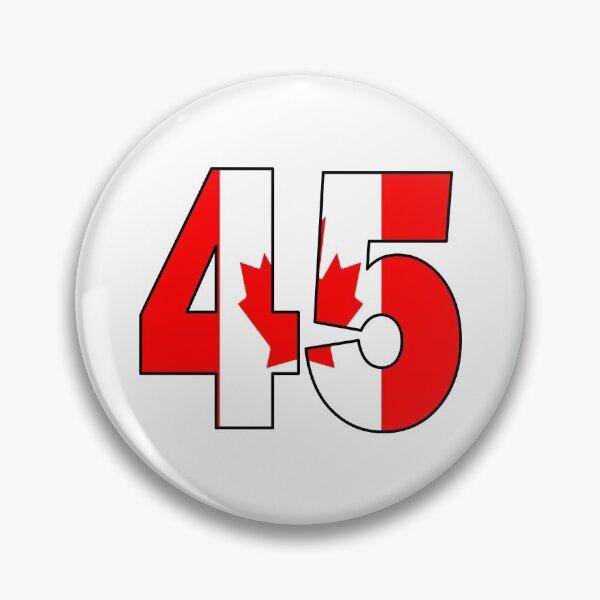 Item preview, Number 45 with Canadian flag on the background designed and sold by AllShirts21.