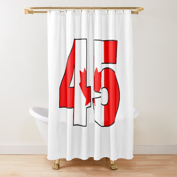 Item preview, Number 45 with Canadian flag on the background designed and sold by AllShirts21.
