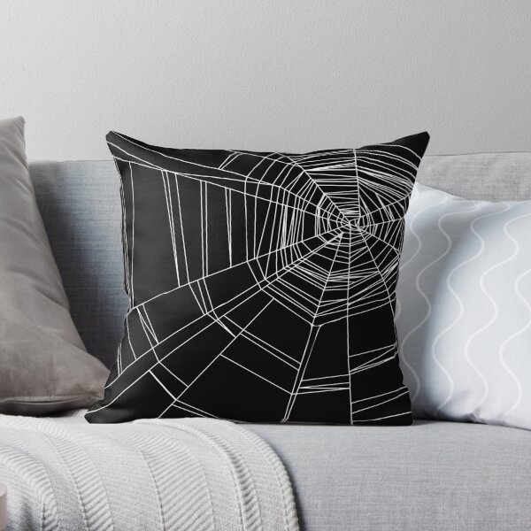 Black And White Spider Web Throw Pillow