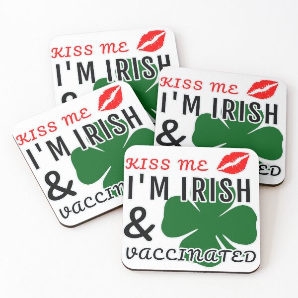 Item preview, Kiss Me I'm Irish and Vaccinated - Lips designed and sold by TKsTees.
