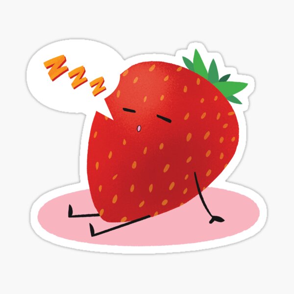 Sleepy Strawberry Sticker