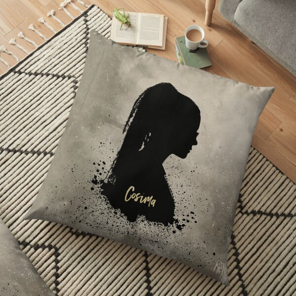 Cosima's Silhouette with Her Name, Orphan Black Floor Pillow